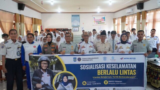 Tekan Angka Kecelakaan Pelajar, Jasa Raharja Bersama Stakeholder Gelar Sosialisasi Keselamatan di SMA 6 Mataram.