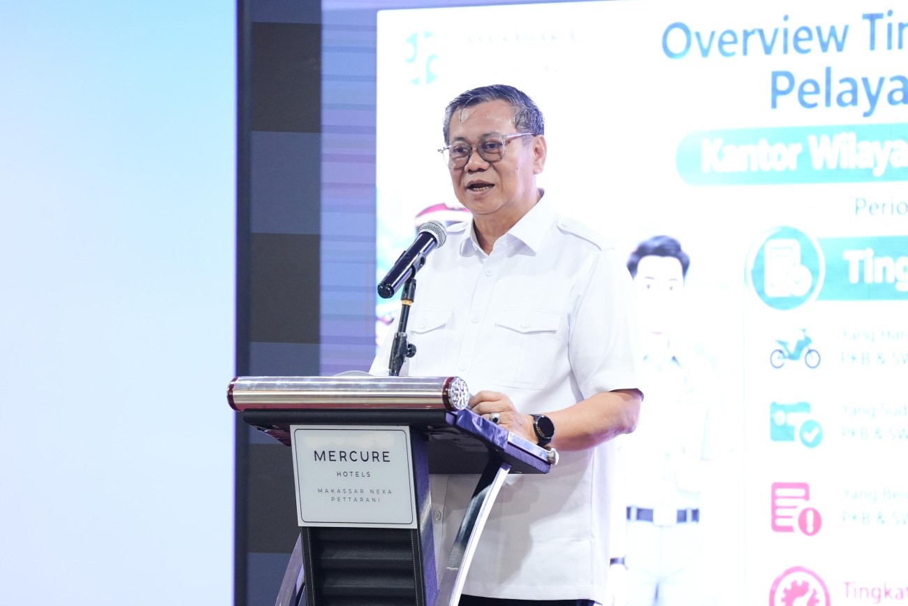 Jasa Raharja Dorong Penguatan Data dan Layanan Samsat di Agenda Rakor Monev Samsat Sulawesi Selatan.